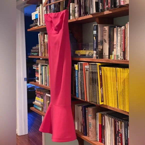 strapless open back dress The Luna Dress in Peach Tapestry 14 / Peach Tapestry